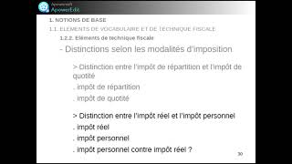 13 FISCA 2021 PPT 1 impot personnel contre impot reel [upl. by Marissa]