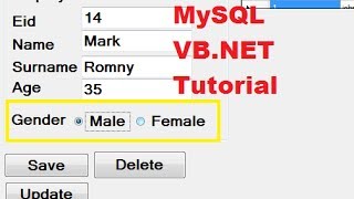 MySQL VBNET Tutorial 18  Checkbox  radiobutton and groupbox with Database [upl. by Pearse]