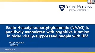 Brain NacetylAspartylGlutamate NAAG is Positively Associated with Cognitive Function [upl. by Ardnama808]