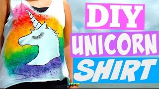 DIY UNICORN SHIRT  Easy DIY Clothes for Summer [upl. by Tilagram]