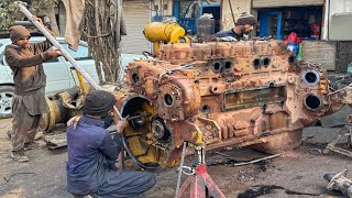 The Dozer Engine seized because the oil a lot was dirty  Engine Compelete Restoration [upl. by Knowland226]