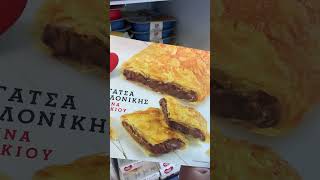 Splitting of the pastry atom  Nutella Bougatsa greekfoods grocery chocolate nutella [upl. by Asaert]