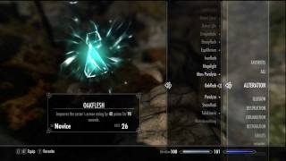 Skyrim  Oakflesh  Novice Alternation Magic Spell [upl. by Michal]