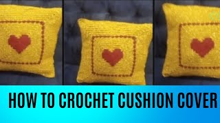 How to crochet cushion cover  Super easy crochet cushion cover [upl. by Zeidman]