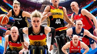 Paralympics Paris 2024Germany’s Wheelchair Basketball Team Faces Tough Battle Against Great Britain [upl. by Strohben118]