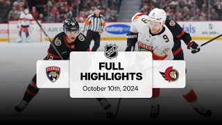 Panthers at Senators  October 10 2024  NHL Full Game Highlights [upl. by Annez]