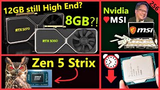 RTX 5060 8GB RTX 5070 12GB MSI backs Nvidia AMD Zen 5 Strix Intel Baseline  Broken Silicon 256 [upl. by Griff818]