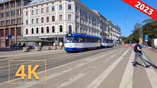 Riga Latvia 🇱🇻 Street Walk  City Tour  4K  Europe Summer  Virtual Walking  Rīga Latvija 2023 [upl. by Lemhaj]