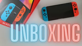 Nintendo Switch OLED Edition Unboxing RedBlue [upl. by Ailene]