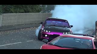 SILVIA S15 DRIFTING IN FRONT OF LAMBORGHINI AND FERRARI [upl. by Alford]