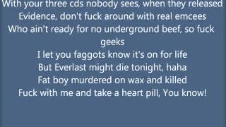 D12  Quitter Lyrics on screen Everlast DissHD [upl. by Gerek]